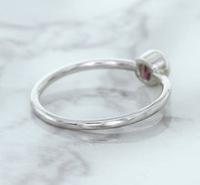 Load image into Gallery viewer, 0.19ct Round Pink Sapphire Ring in 14K White Gold