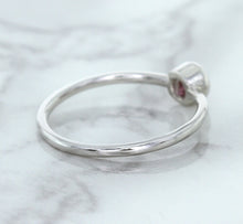 Load image into Gallery viewer, 0.19ct Round Pink Sapphire Ring in 14K White Gold