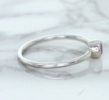 Load image into Gallery viewer, 0.19ct Round Pink Sapphire Ring in 14K White Gold