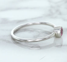 Load image into Gallery viewer, 0.19ct Round Pink Sapphire Ring in 14K White Gold
