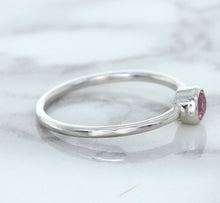 Load image into Gallery viewer, 0.19ct Round Pink Sapphire Ring in 14K White Gold