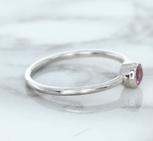 Load image into Gallery viewer, 0.19ct Round Pink Sapphire Ring in 14K White Gold