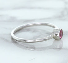 Load image into Gallery viewer, 0.19ct Round Pink Sapphire Ring in 14K White Gold