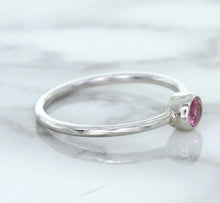 Load image into Gallery viewer, 0.19ct Round Pink Sapphire Ring in 14K White Gold