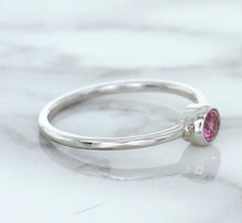 Load image into Gallery viewer, 0.19ct Round Pink Sapphire Ring in 14K White Gold