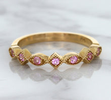Load image into Gallery viewer, 0.22ctw Pink Sapphire Alternating Marquise Ring in 14K Rose Gold