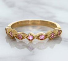 Load image into Gallery viewer, 0.22ctw Pink Sapphire Alternating Marquise Ring in 14K Rose Gold