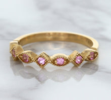 Load image into Gallery viewer, 0.22ctw Pink Sapphire Alternating Marquise Ring in 14K Rose Gold