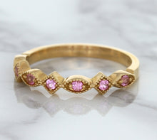 Load image into Gallery viewer, 0.22ctw Pink Sapphire Alternating Marquise Ring in 14K Rose Gold
