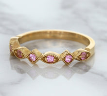 Load image into Gallery viewer, 0.22ctw Pink Sapphire Alternating Marquise Ring in 14K Rose Gold