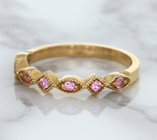 Load image into Gallery viewer, 0.22ctw Pink Sapphire Alternating Marquise Ring in 14K Rose Gold