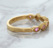 Load image into Gallery viewer, 0.22ctw Pink Sapphire Alternating Marquise Ring in 14K Rose Gold