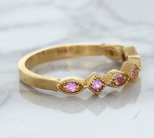 Load image into Gallery viewer, 0.22ctw Pink Sapphire Alternating Marquise Ring in 14K Rose Gold
