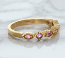 Load image into Gallery viewer, 0.22ctw Pink Sapphire Alternating Marquise Ring in 14K Rose Gold