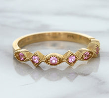 Load image into Gallery viewer, 0.22ctw Pink Sapphire Alternating Marquise Ring in 14K Rose Gold