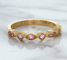 Load image into Gallery viewer, 0.22ctw Pink Sapphire Alternating Marquise Ring in 14K Rose Gold