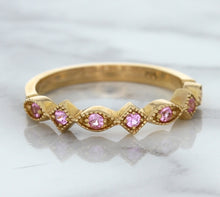 Load image into Gallery viewer, 0.22ctw Pink Sapphire Alternating Marquise Ring in 14K Rose Gold