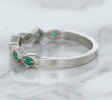 Load image into Gallery viewer, 0.21ctw Emerald Alternating Marquise Ring in 14K White Gold