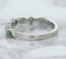Load image into Gallery viewer, 0.21ctw Emerald Alternating Marquise Ring in 14K White Gold