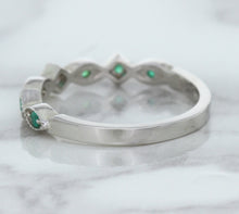 Load image into Gallery viewer, 0.21ctw Emerald Alternating Marquise Ring in 14K White Gold