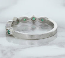 Load image into Gallery viewer, 0.21ctw Emerald Alternating Marquise Ring in 14K White Gold