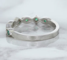 Load image into Gallery viewer, 0.21ctw Emerald Alternating Marquise Ring in 14K White Gold