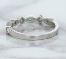 Load image into Gallery viewer, 0.21ctw Emerald Alternating Marquise Ring in 14K White Gold