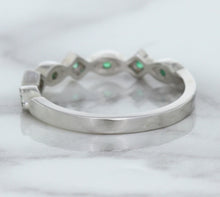 Load image into Gallery viewer, 0.21ctw Emerald Alternating Marquise Ring in 14K White Gold