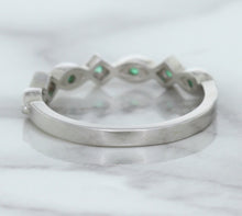 Load image into Gallery viewer, 0.21ctw Emerald Alternating Marquise Ring in 14K White Gold