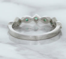 Load image into Gallery viewer, 0.21ctw Emerald Alternating Marquise Ring in 14K White Gold