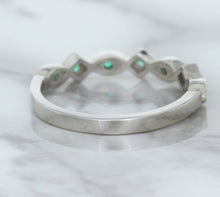 Load image into Gallery viewer, 0.21ctw Emerald Alternating Marquise Ring in 14K White Gold