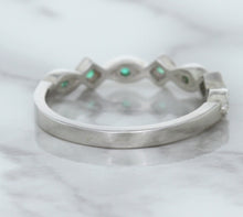 Load image into Gallery viewer, 0.21ctw Emerald Alternating Marquise Ring in 14K White Gold