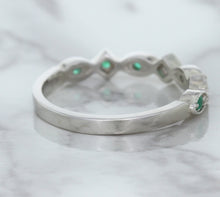 Load image into Gallery viewer, 0.21ctw Emerald Alternating Marquise Ring in 14K White Gold