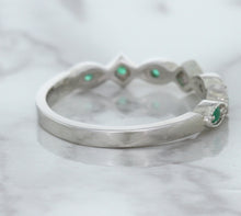 Load image into Gallery viewer, 0.21ctw Emerald Alternating Marquise Ring in 14K White Gold