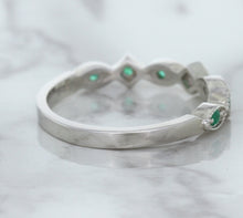 Load image into Gallery viewer, 0.21ctw Emerald Alternating Marquise Ring in 14K White Gold