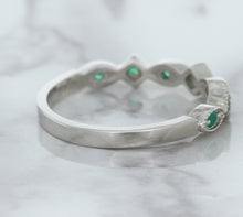 Load image into Gallery viewer, 0.21ctw Emerald Alternating Marquise Ring in 14K White Gold