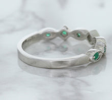Load image into Gallery viewer, 0.21ctw Emerald Alternating Marquise Ring in 14K White Gold