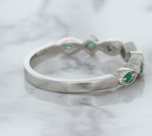 Load image into Gallery viewer, 0.21ctw Emerald Alternating Marquise Ring in 14K White Gold