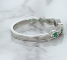 Load image into Gallery viewer, 0.21ctw Emerald Alternating Marquise Ring in 14K White Gold
