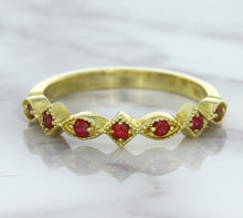 Load image into Gallery viewer, 0.20ctw Ruby Alternating Marquise Ring in 14K Yellow Gold