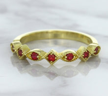 Load image into Gallery viewer, 0.20ctw Ruby Alternating Marquise Ring in 14K Yellow Gold