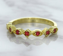 Load image into Gallery viewer, 0.20ctw Ruby Alternating Marquise Ring in 14K Yellow Gold
