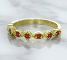 Load image into Gallery viewer, 0.20ctw Ruby Alternating Marquise Ring in 14K Yellow Gold
