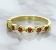 Load image into Gallery viewer, 0.20ctw Ruby Alternating Marquise Ring in 14K Yellow Gold
