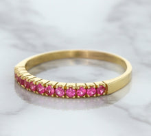 Load image into Gallery viewer, 0.35ctw Round Pink Sapphire Ring in 18K Rose Gold