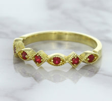 Load image into Gallery viewer, 0.20ctw Ruby Alternating Marquise Ring in 14K Yellow Gold