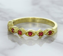 Load image into Gallery viewer, 0.20ctw Ruby Alternating Marquise Ring in 14K Yellow Gold