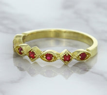 Load image into Gallery viewer, 0.20ctw Ruby Alternating Marquise Ring in 14K Yellow Gold