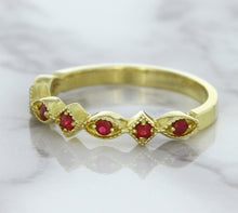 Load image into Gallery viewer, 0.20ctw Ruby Alternating Marquise Ring in 14K Yellow Gold