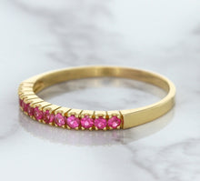 Load image into Gallery viewer, 0.35ctw Round Pink Sapphire Ring in 18K Rose Gold